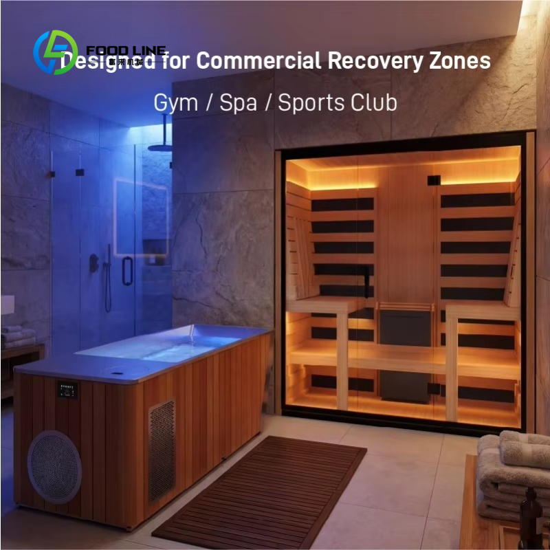 Spa Wellness Gym - Maßgeschneidertes Kommerzielles Sauna-Eisbad-Kontrasttherapie-System Kaltwasser-Tauchbad-Regenerationsausrüstung für Fitness-Studio,