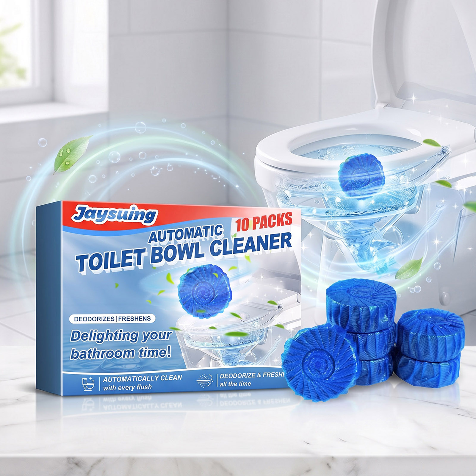 Shower Steamer Tablet - WC-Reiniger-Blöcke, Blaue Sprudelnde Entkalker, Geruchsentferner, Fleckenentferner,
